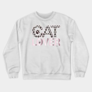 CAT LOVER Paws Cup Pink Crewneck Sweatshirt